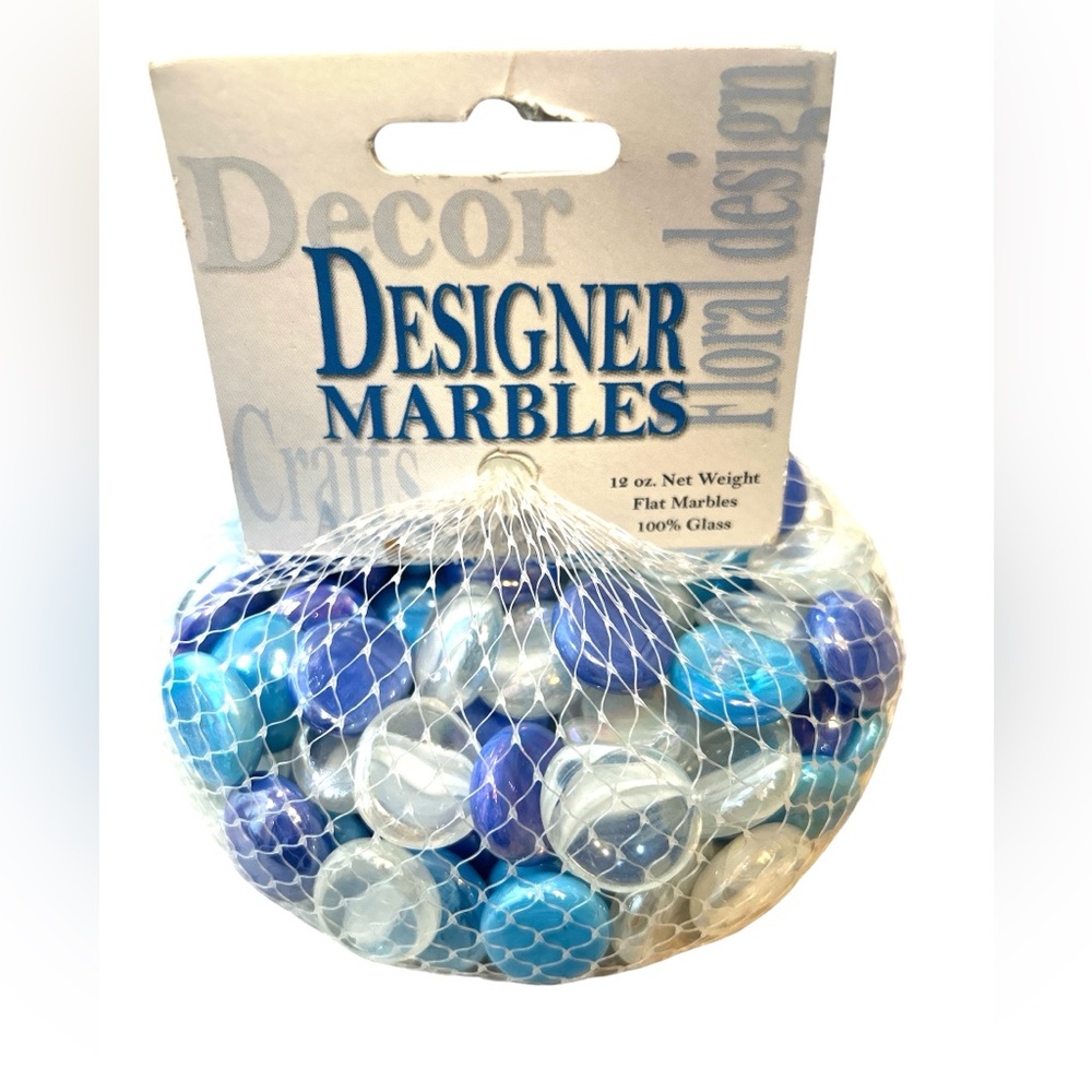 Designer Gems marble accents in electric blues
